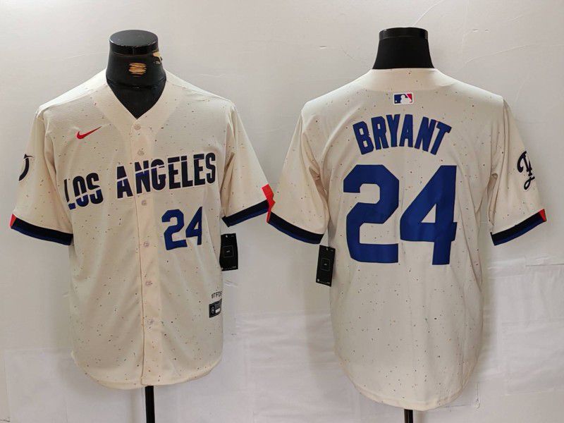 Men Los Angeles Dodgers #24 Bryant Cream Fashion Nike Game MLB Jersey style 6292